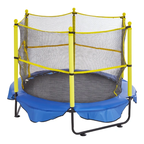 VEVOR 5FT Trampoline for Kids, 60" Indoor Outdoor Trampoline with Safety Enclosure Net, Basketball Hoop and Ocean Balls, Mini Toddler Recreational Tra
