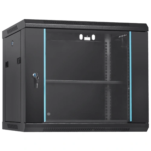 VEVOR 9U Wall Mount Network Server Cabinet, 39.37 cm Deep, Server Rack Cabinet Enclosure, 90.7 kg Max. Ground-mounted Load Capacity, with Locking Glas
