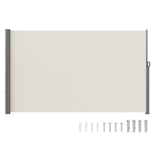 VEVOR Retractable Side Awning,160X300cm Aluminum Outdoor Privacy Screen, 280g Polyester Water-proof Retractable Patio Screen, UV 30+ Room Divider Wind