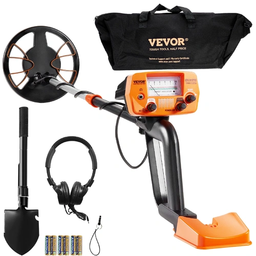 VEVOR Metal Detector for Adults & Kids, 8", Professional Adjustable Higher Accuracy Gold Detector, IP68 Waterproof Coil with LCD Display Advanced DSP 