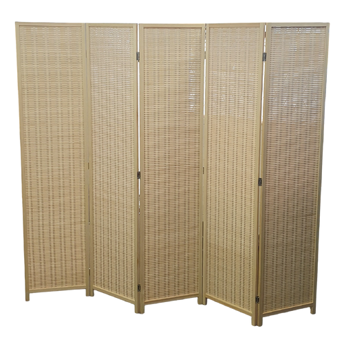 Bamboo Room Divider – 5 Panel Folding Privacy Screen