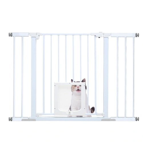 Alston 76cm Tall Baby Pet Security Gate Safety Adjustable Width with Cat Door for House Doorways Stairs Guard Extension Part Width 12cm/24cm Wall Moun