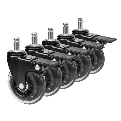 5 Piece Office Chair Casters 360 Rotatable Replacement Wheels with Locks