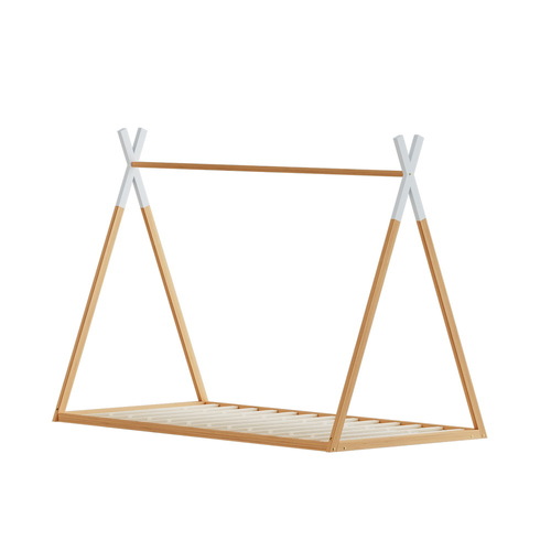 Bed Frame Wooden Kids House Single Frame Oak ENID