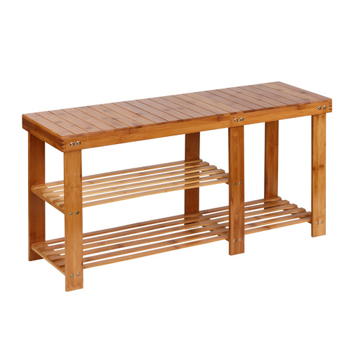 Bamboo Shoe Rack Bench