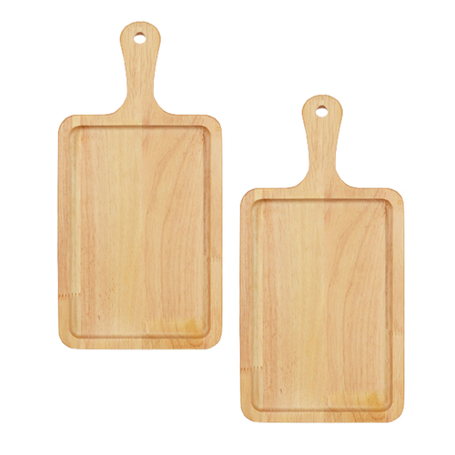 2X 30cm Rectangle Premium Wooden Oak Food Serving Tray Charcuterie Board Paddle Home Decor