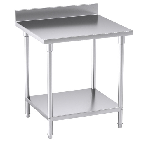Commercial Catering Kitchen Stainless Steel Prep Work Bench Table with Back-splash 80*70*85cm