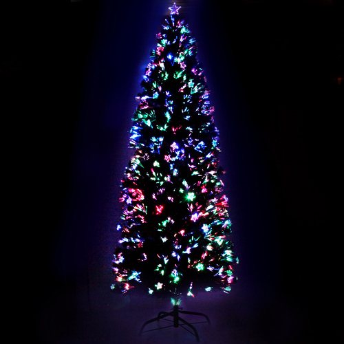 2.4M 8FT LED Christmas Tree Xmas Optic Fiber Multi Colour Lights