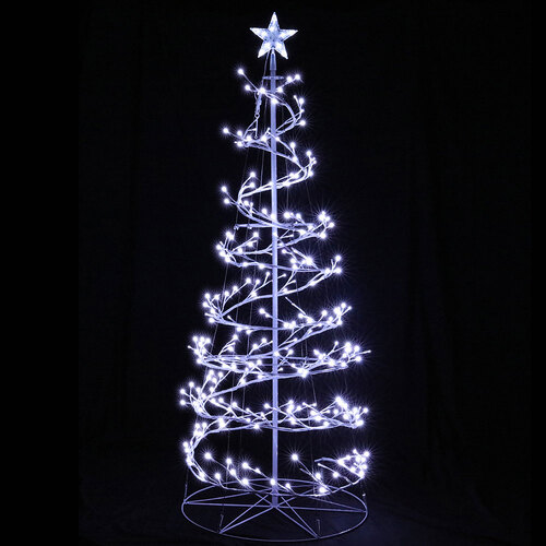 Jingle Jollys Christmas Tree 1.8M 6FT LED Xmas Cold White Lights Optic Fibre