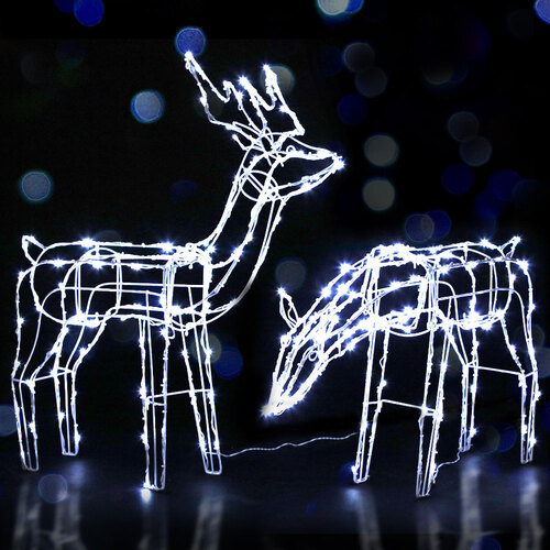 Christmas Motif Lights LED Rope Reindeer Waterproof Solar Powered