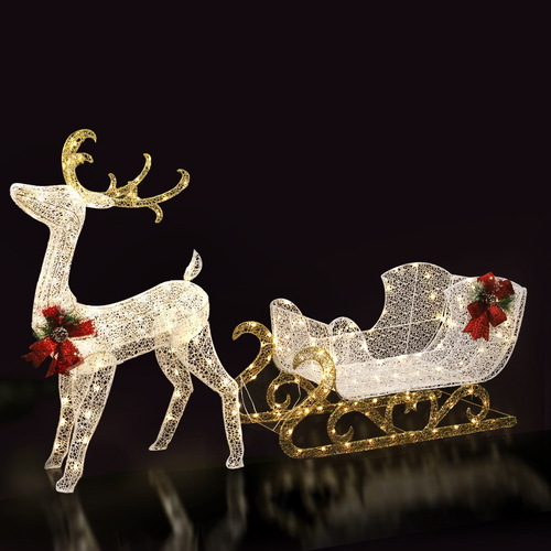 Jingle Jollys Christmas Lights Motif LED Rope Light Reindeer Sleigh Xmas Decor