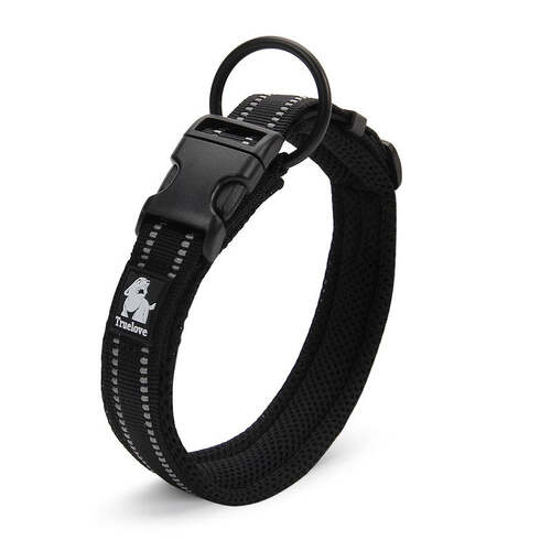  Heavy Duty Reflective Dog Collar - Black, 3XL