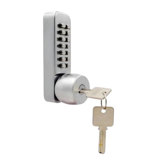 Push Button Digital Mechanical Combination Security Door Lock Chrome