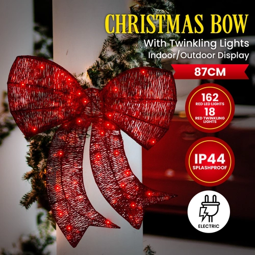 Christmas Display Bow with Lights -  87cm