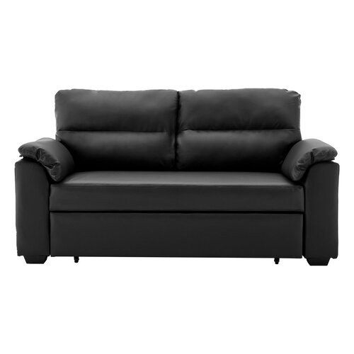 DuPont Faux Leather Sofa Bed Couch Lounge - Black